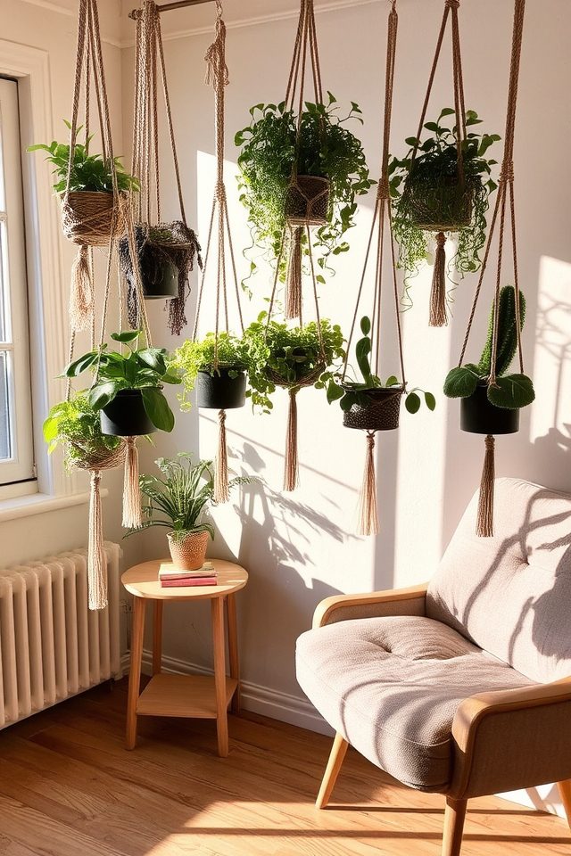 artistic vertical plant display