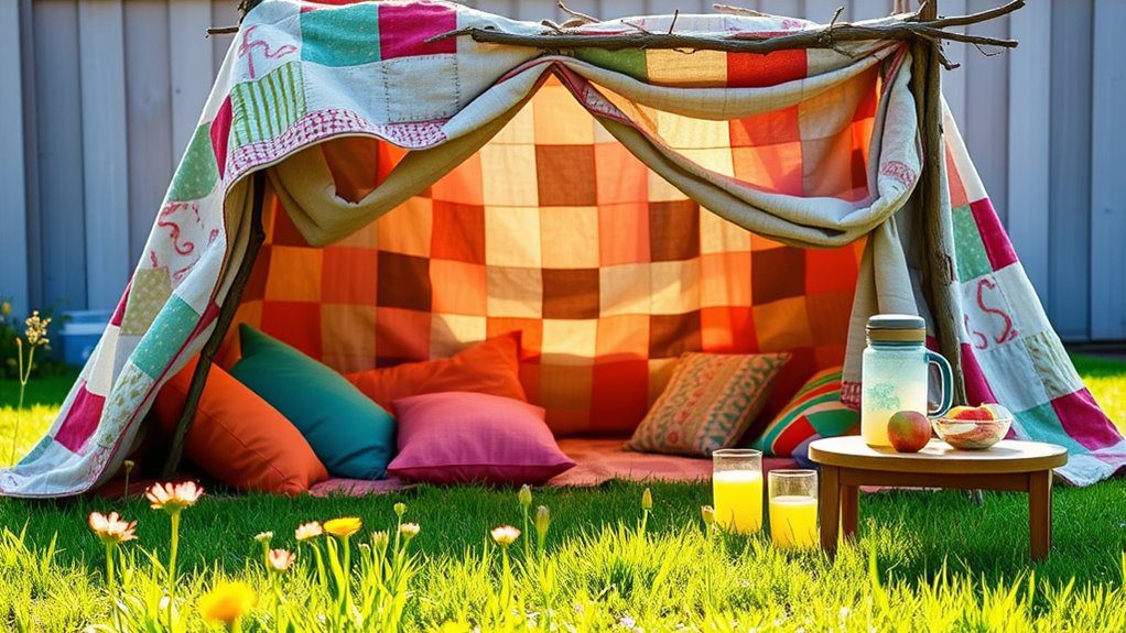 backyard fort building fun