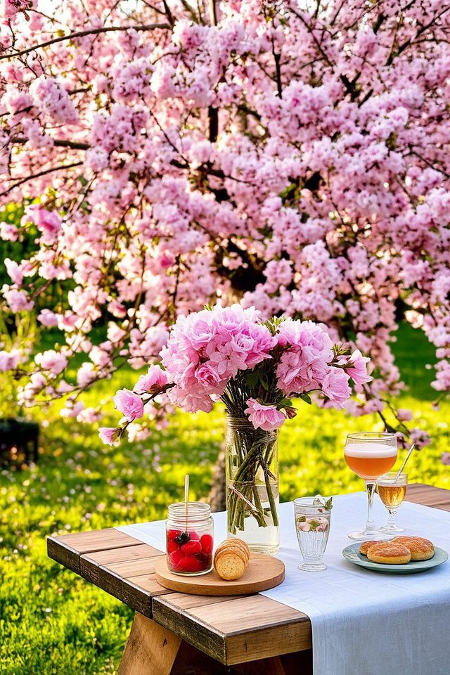 beautiful springtime blooming trees