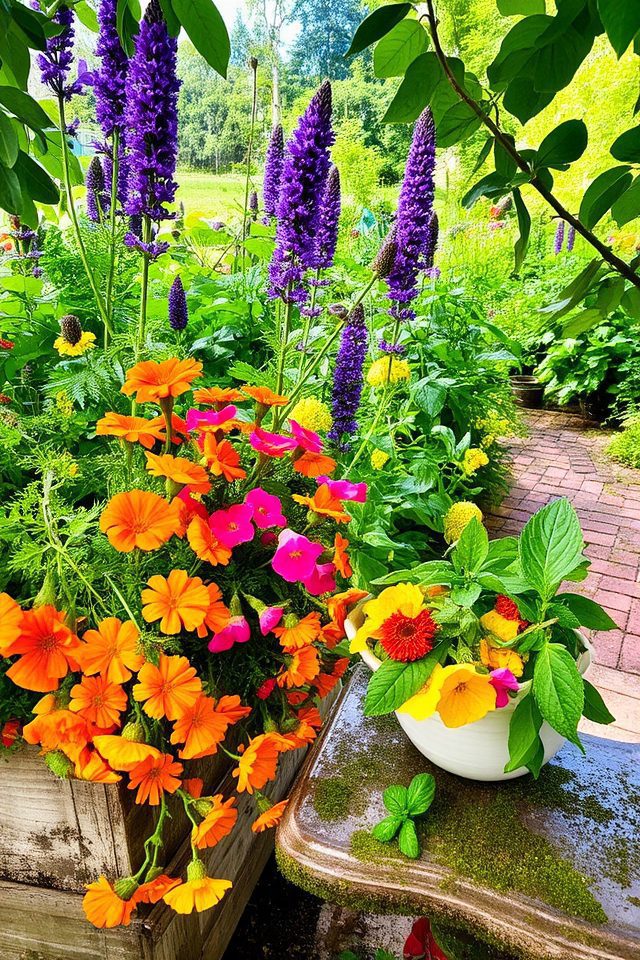 blooming edible garden beauty
