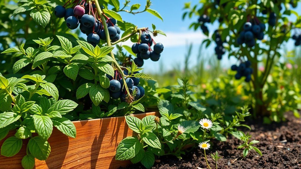 blueberries enhance herb gardens