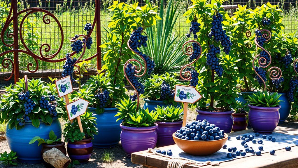blueberry themed garden enhancements