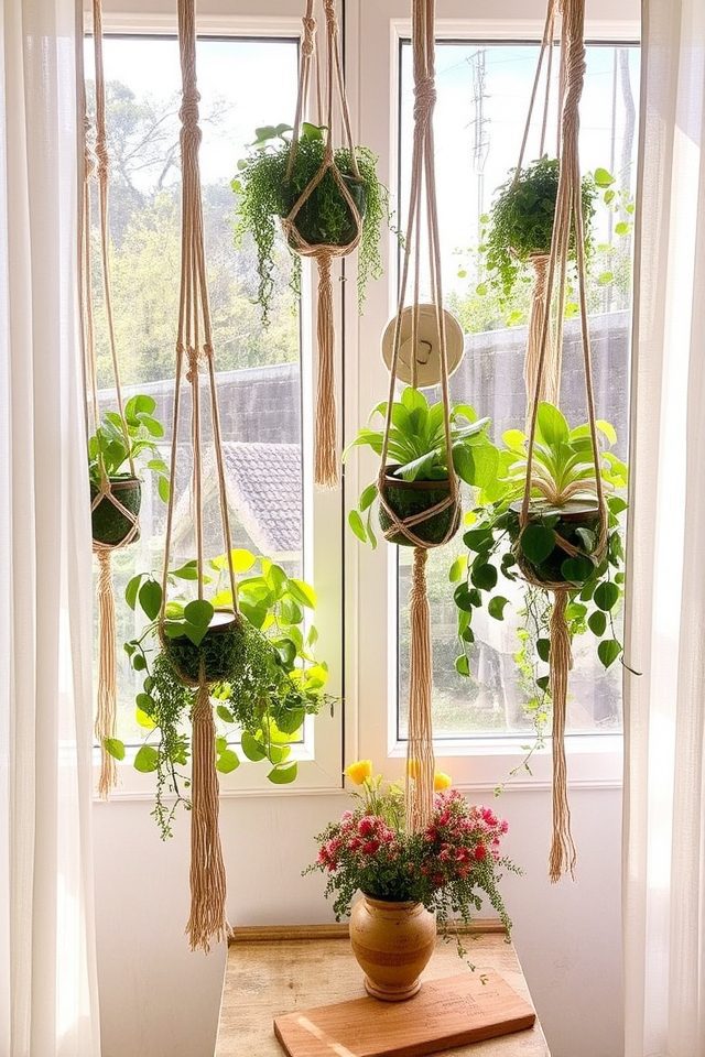 bohemian macrame plant hangers