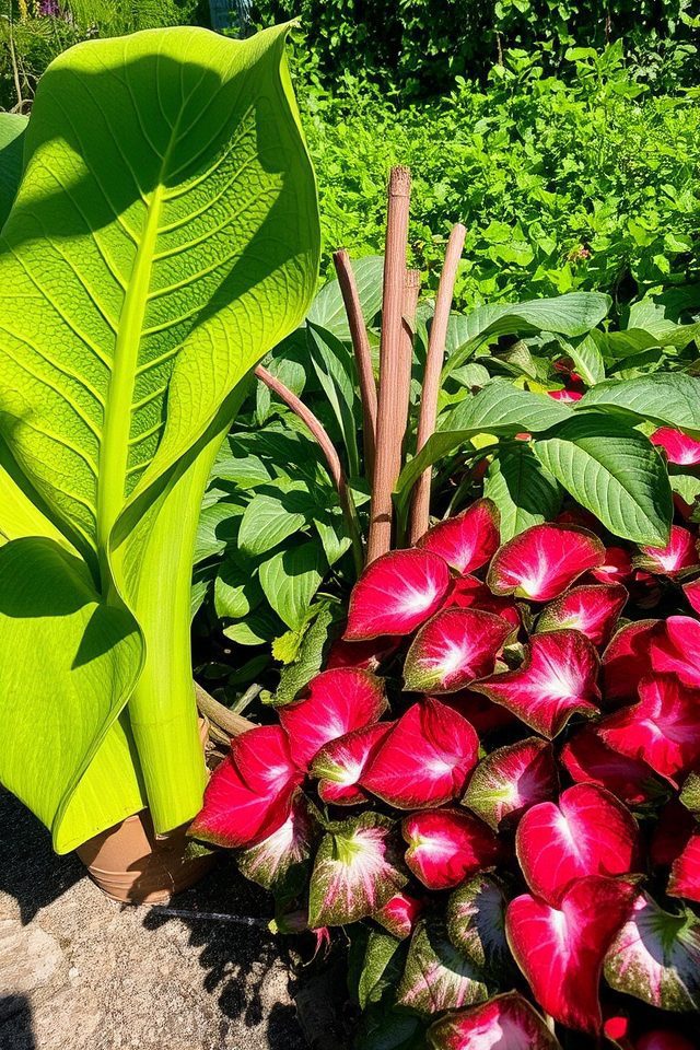bold colorful foliage accents