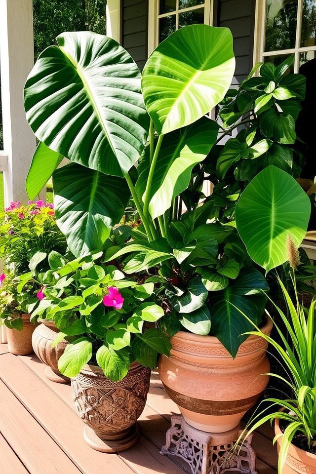 bold textural foliage accents