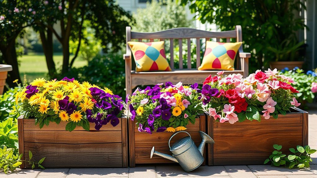 charming rustic planter boxes