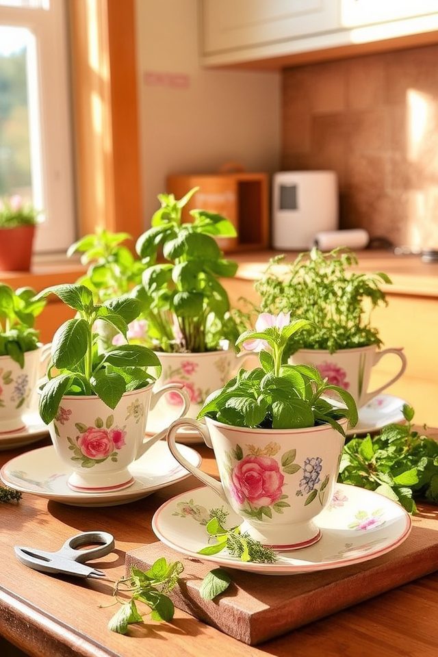 charming vintage teacup planters