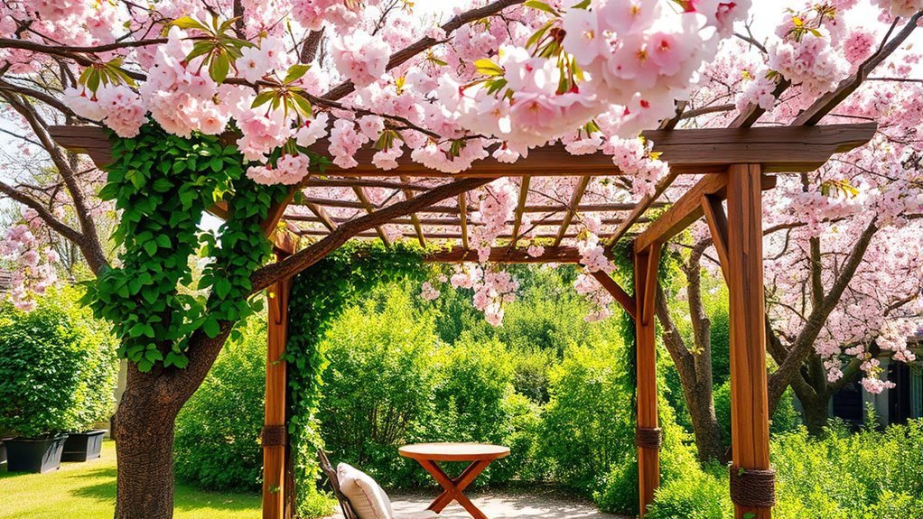 charming wooden arbor serenity