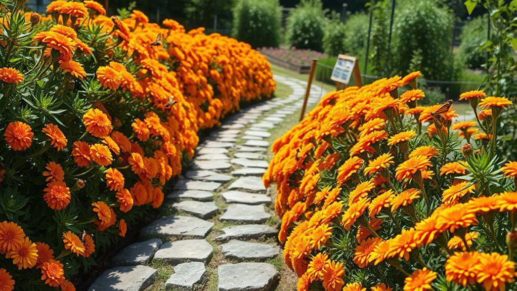 cheerful low maintenance marigold borders