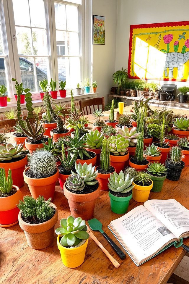 classroom succulent planting project