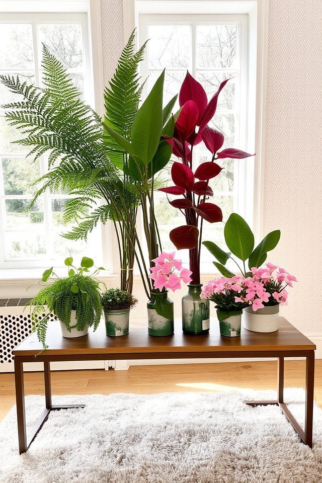 color coordinated plant display