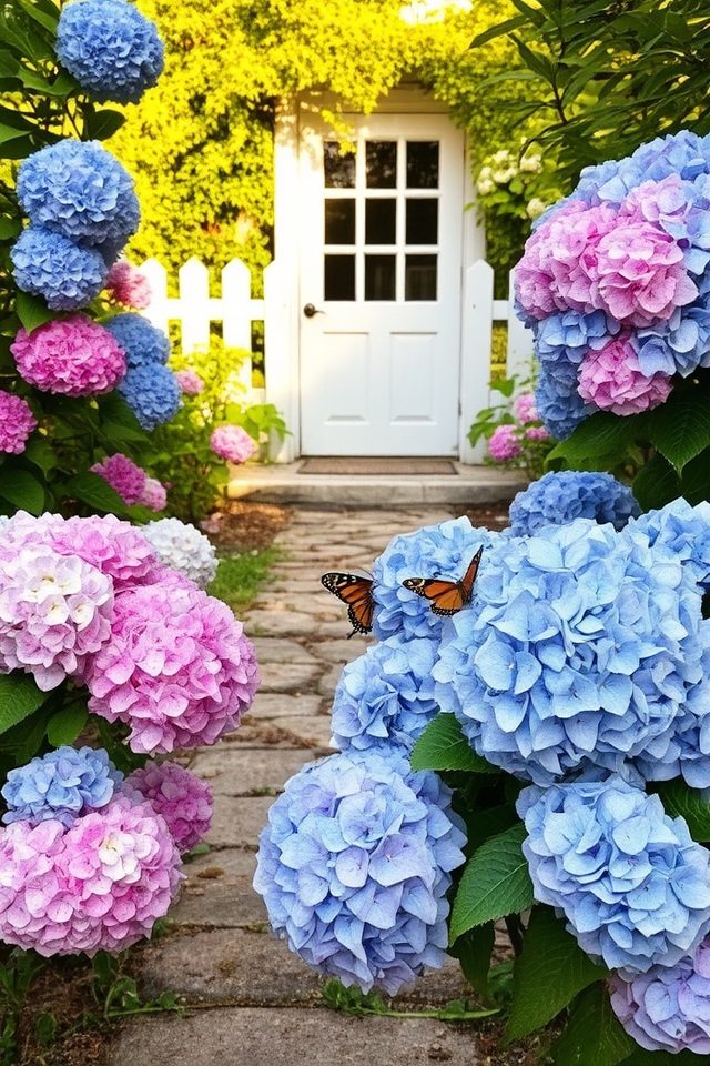 colorful blooming garden shrubs