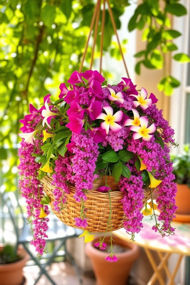 colorful cascading floral displays
