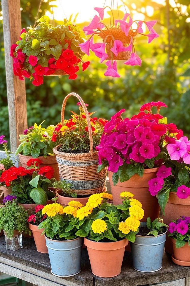 colorful creative container gardening