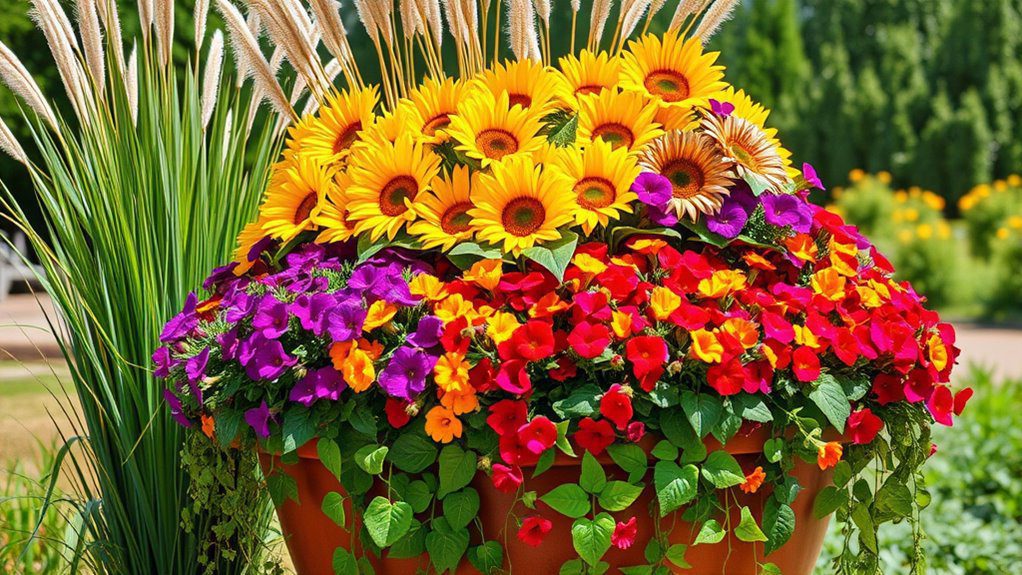 colorful layered plant arrangement