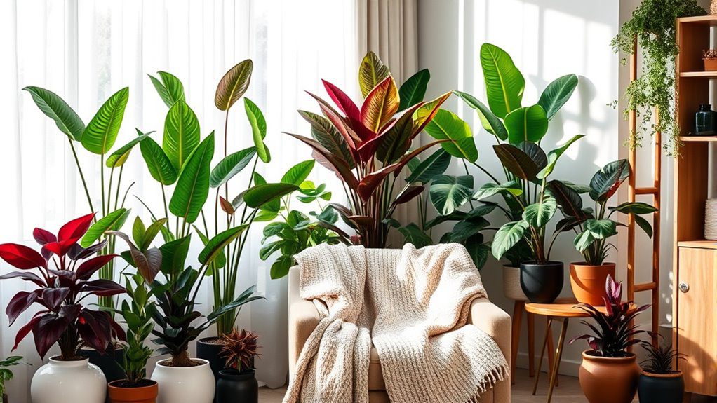 colorful low light foliage plants