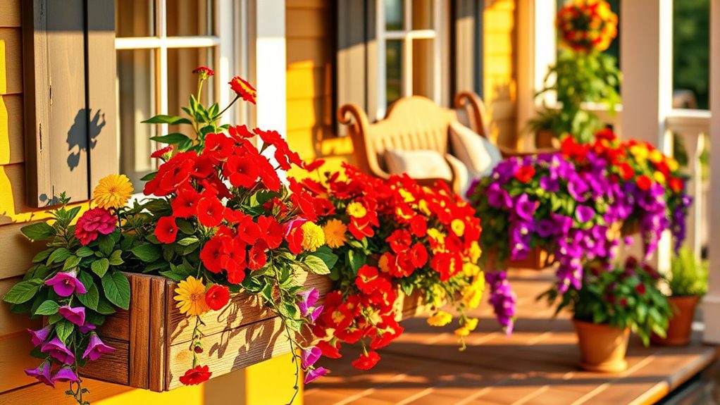 colorful low maintenance window boxes