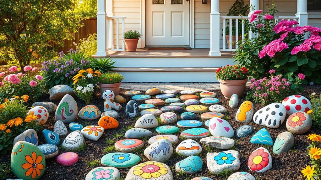 colorful painted rock pathways
