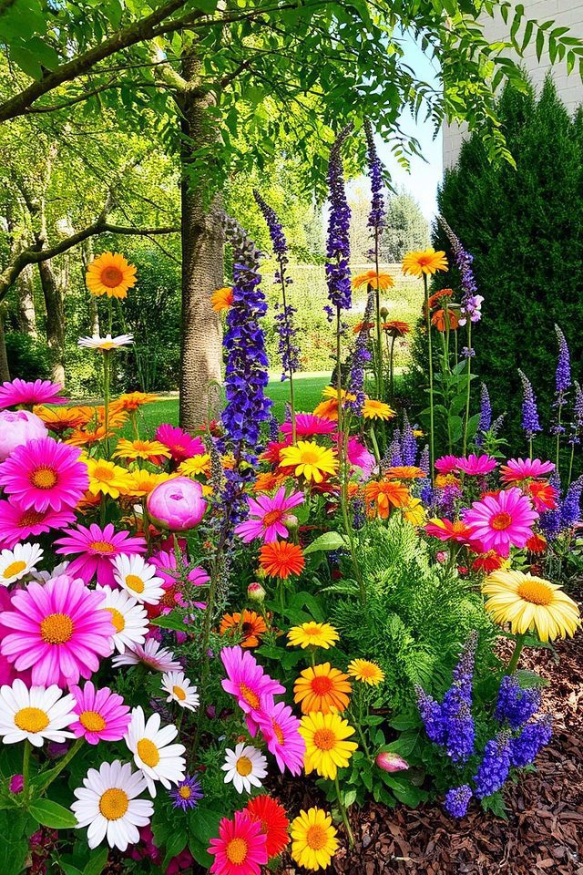 colorful perennial and annual blooms