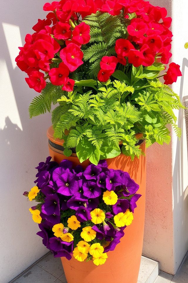 colorful plant arrangement ideas