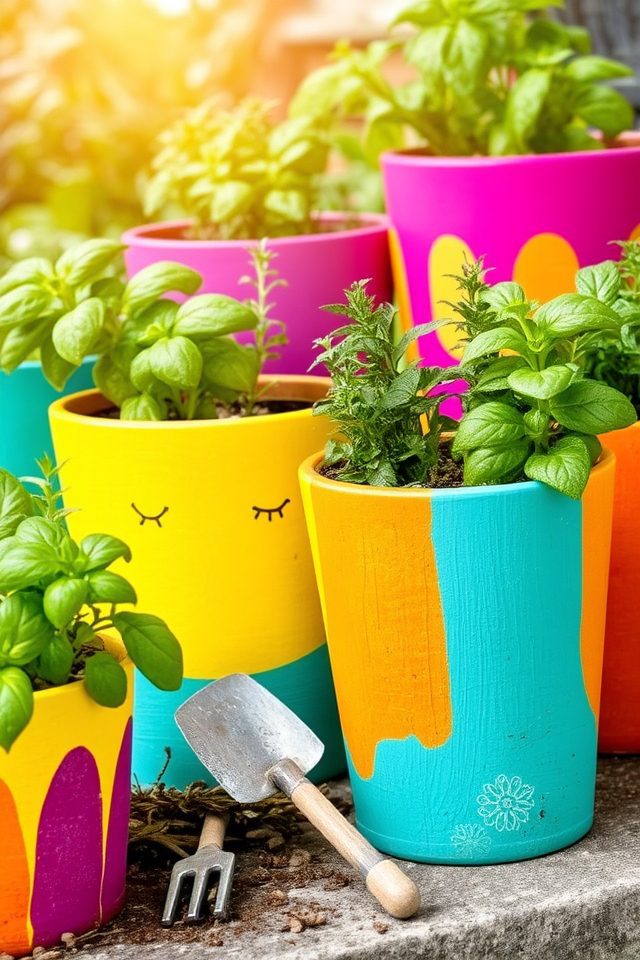 colorful pots for gardening