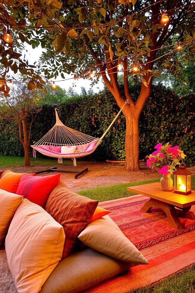 comfortable outdoor lounge setup