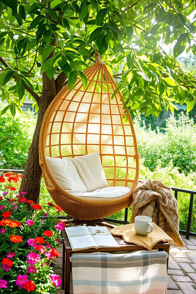 comfortable shaded reading nook