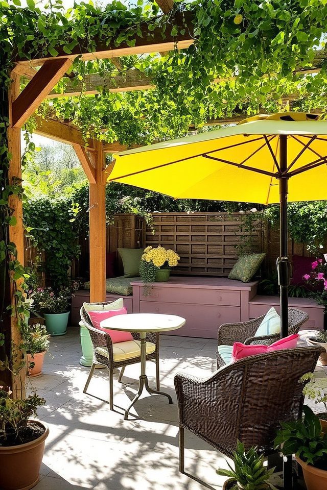 comfortable terrace garden shade