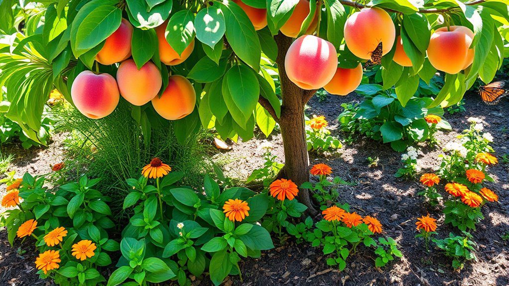 companion planting for peaches