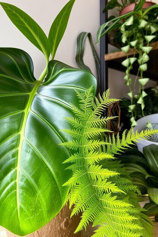 contrasting leaf shapes harmony