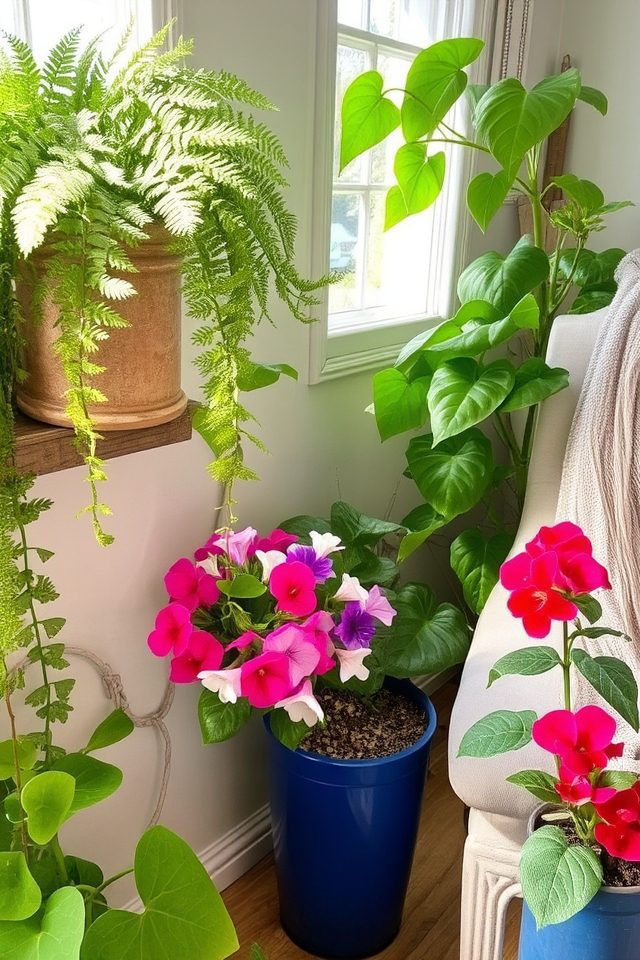 cozy corner with plants