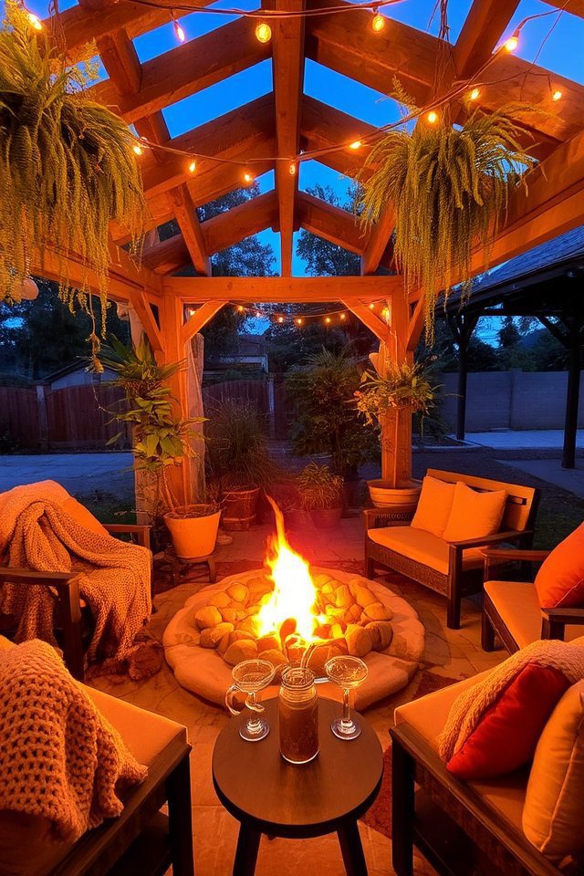cozy fire pit seating