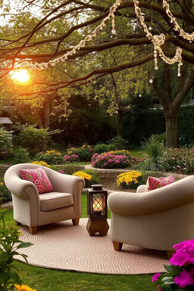cozy garden seating areas