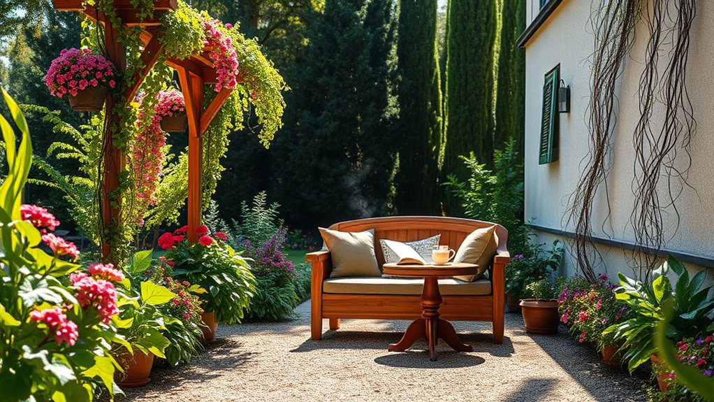 cozy garden seating nook