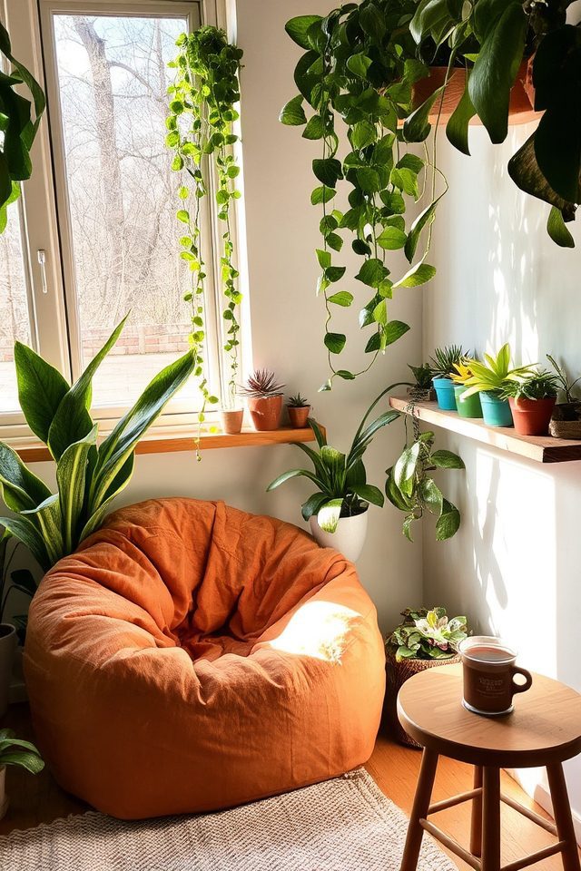 cozy indoor plant retreat