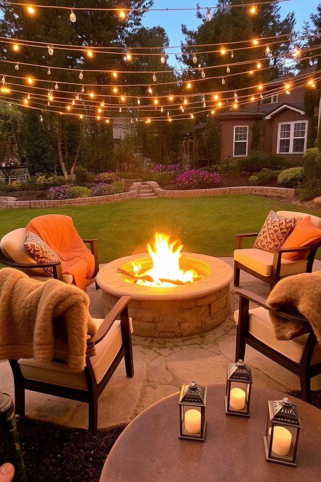 cozy outdoor fire retreat
