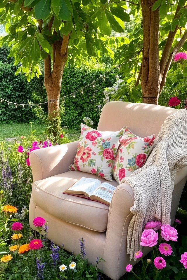 cozy outdoor reading nook