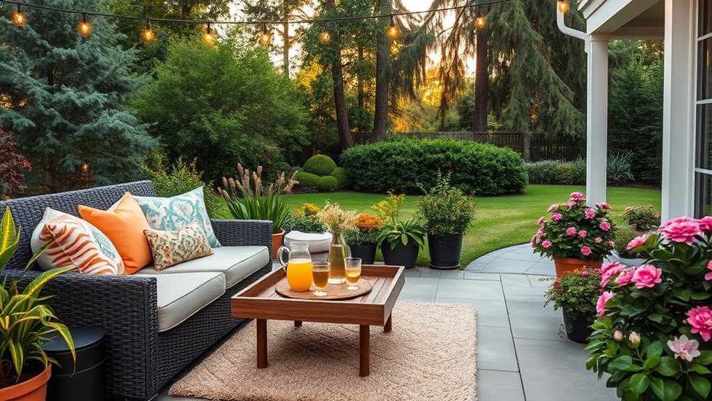 cozy outdoor relaxation space