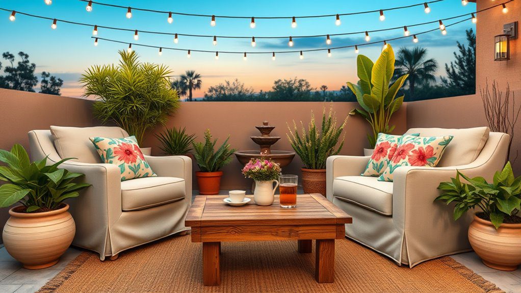 cozy outdoor seating arrangement
