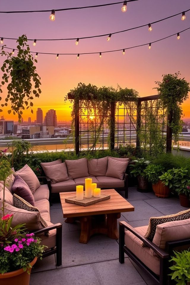 cozy rooftop garden oasis