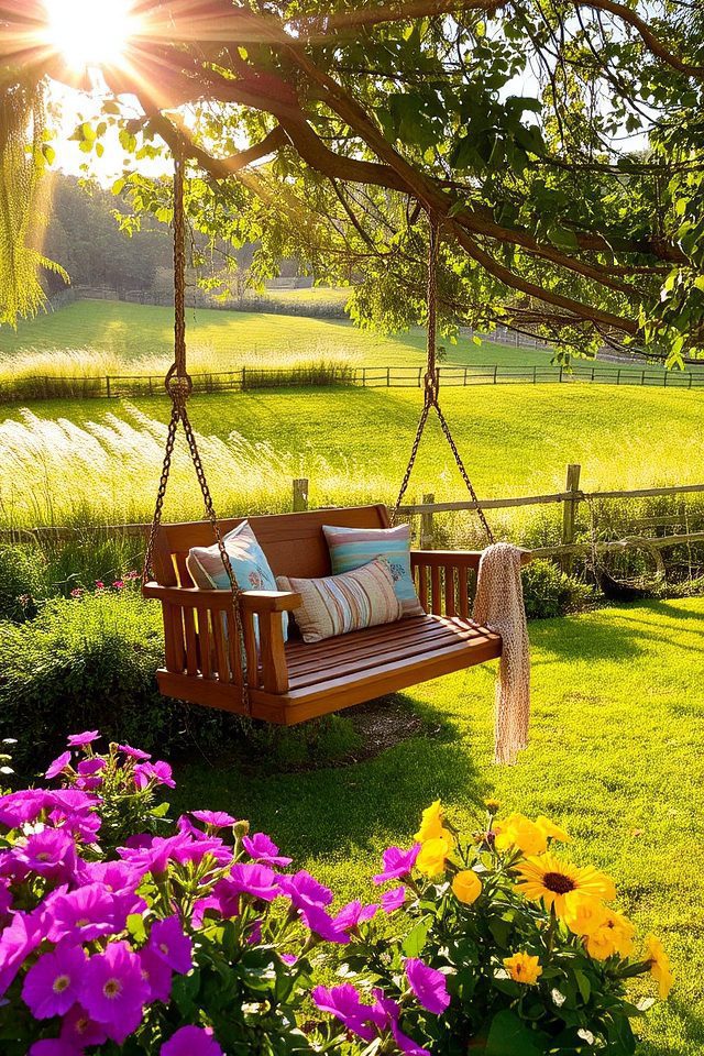 cozy swing garden retreat