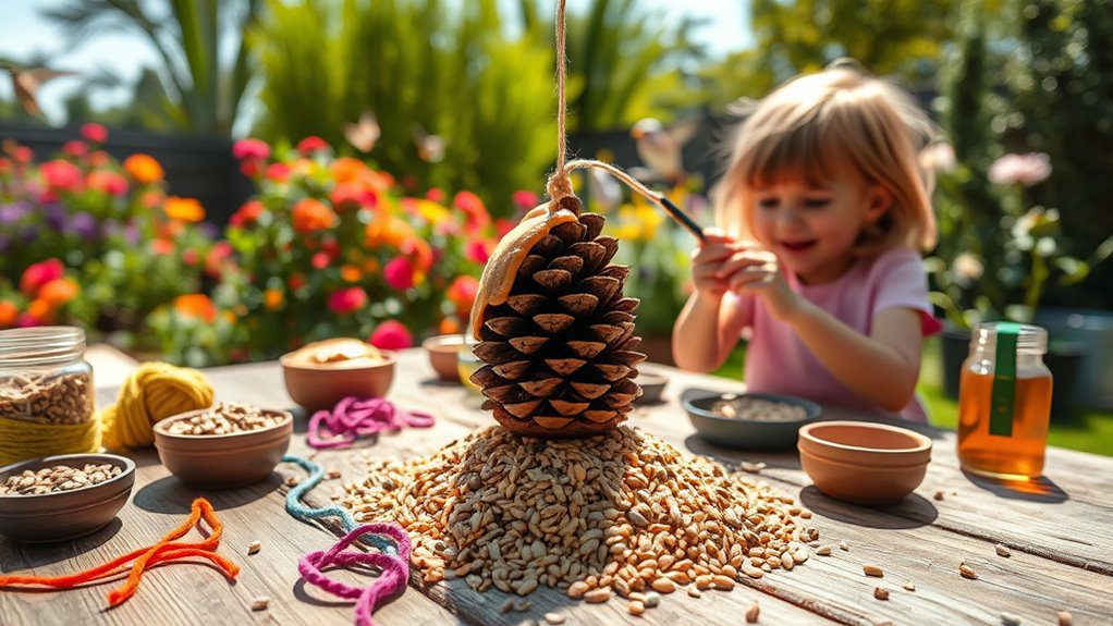 create engaging birdfeeders together