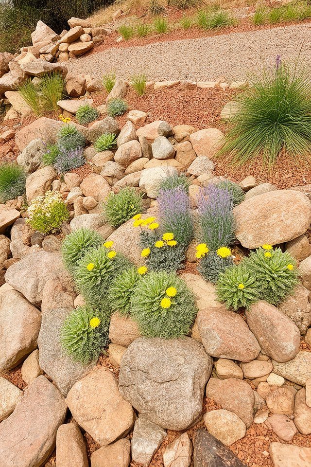 create textured rock garden