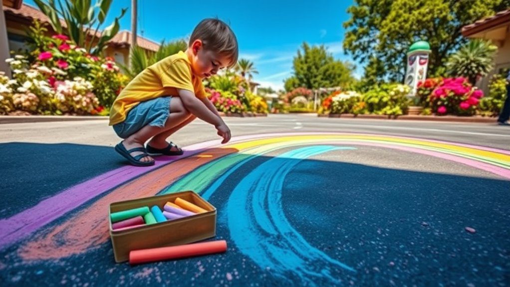 creative outdoor chalk murals