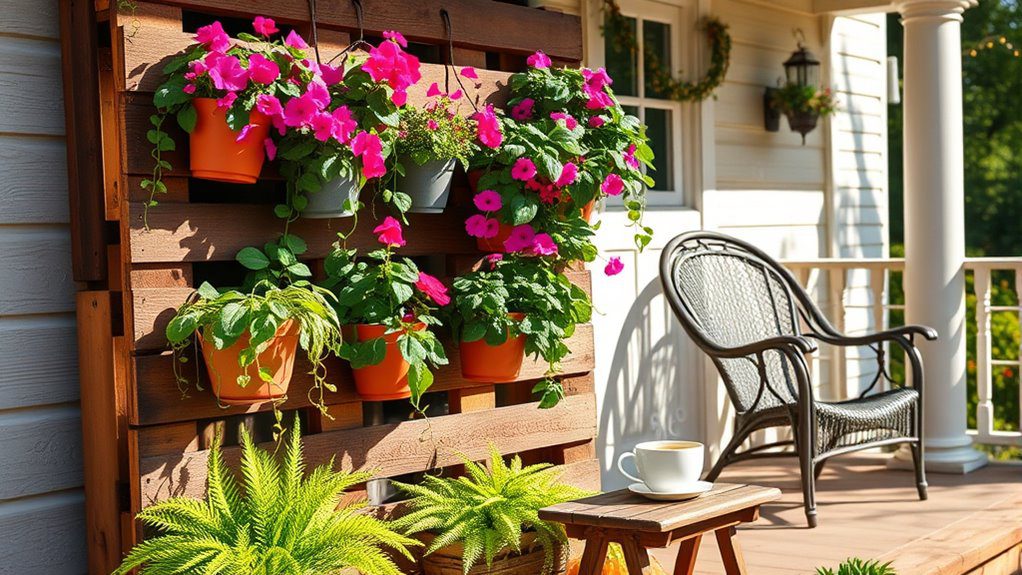 creative pallet garden displays