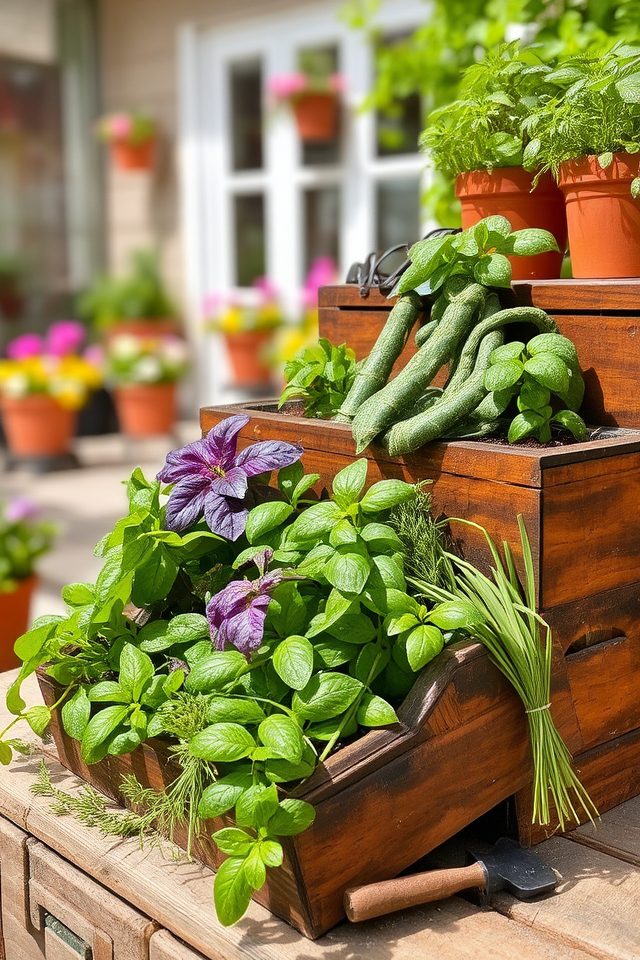 creative space efficient herb garden