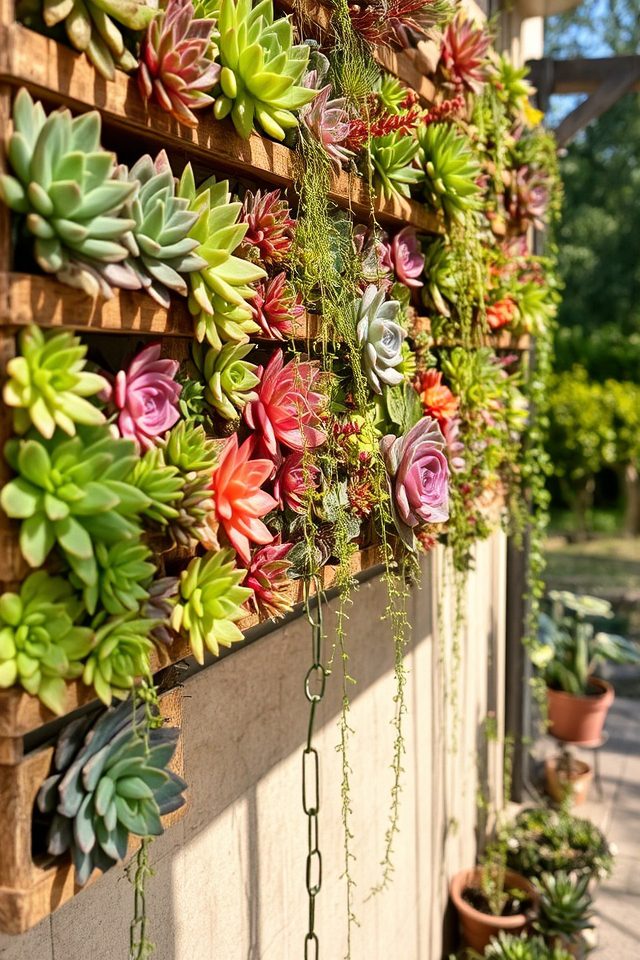 creative vertical succulent gardens