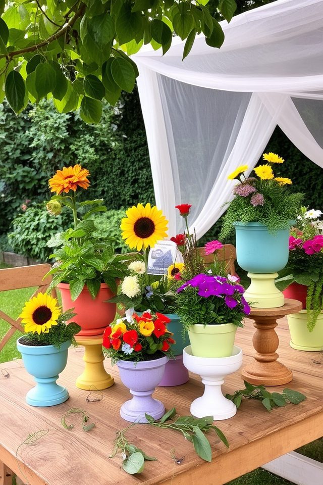 decorative planters enhance gatherings