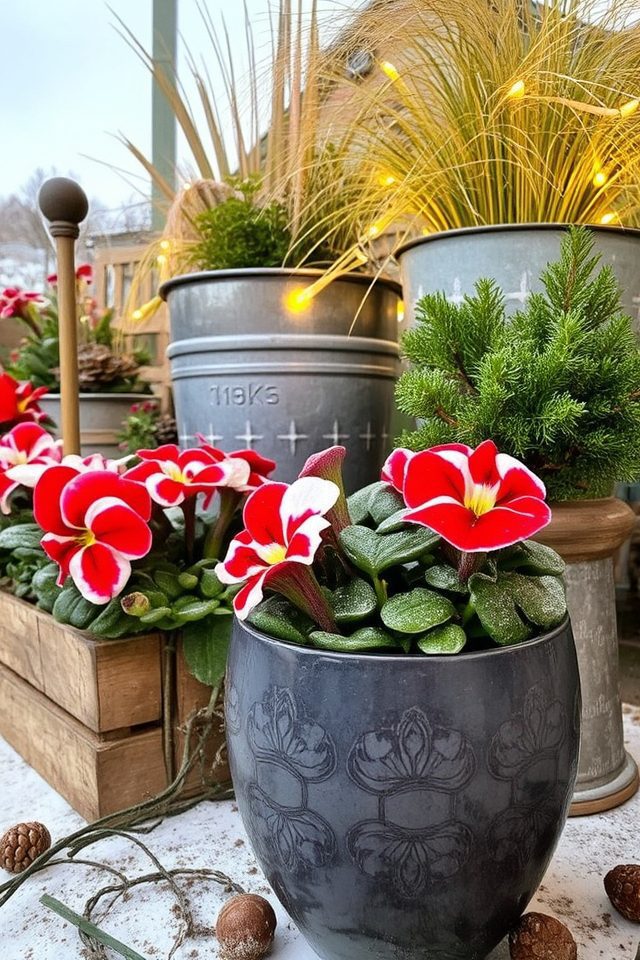 decorative winter garden planters