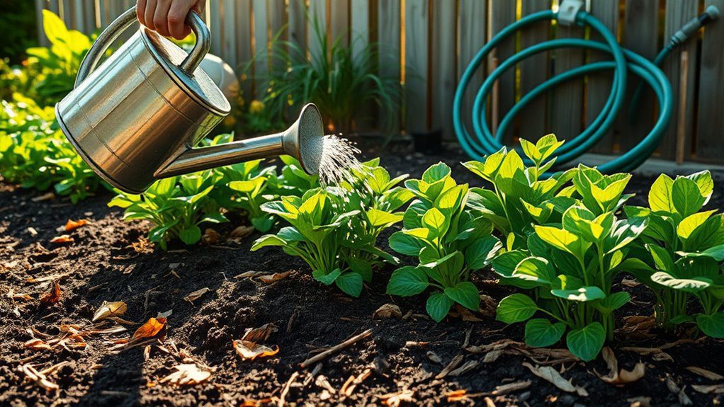 deep watering morning moisture